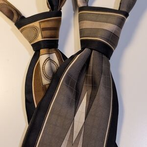 Vtg Lot 2 Dimoggio Silk Ties Abstract Geometric 90s Y2K Dark Academia Retro